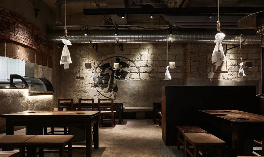 破麻肥蛤海鮮燒烤店室內設計風格