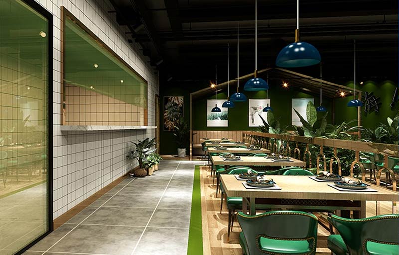 嗨道燒烤店大堂裝修設計