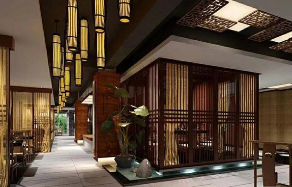  中餐廳設計的平面布局，點睛布局疏密有致